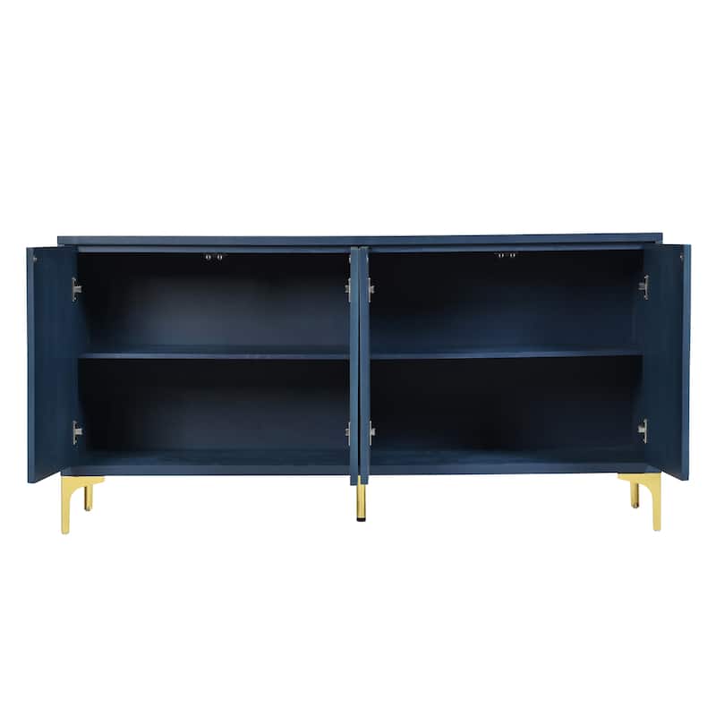 Multi-Functional Storage Cabinet,Four-Door Sideboard with unique texture,Adjustable Shelves