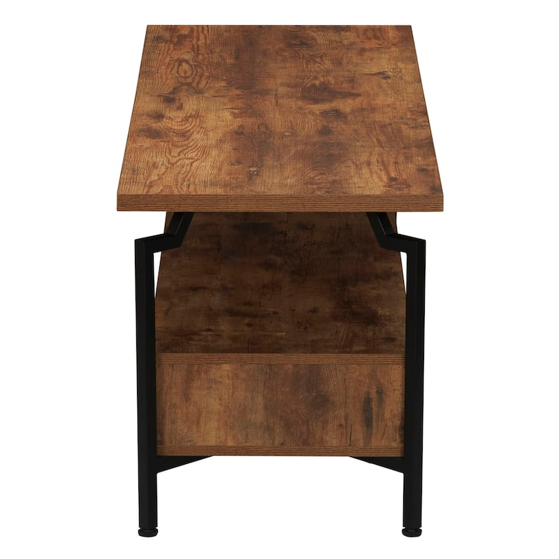 Household Essentials Modern Wood TV Stand, Rustic Hickory