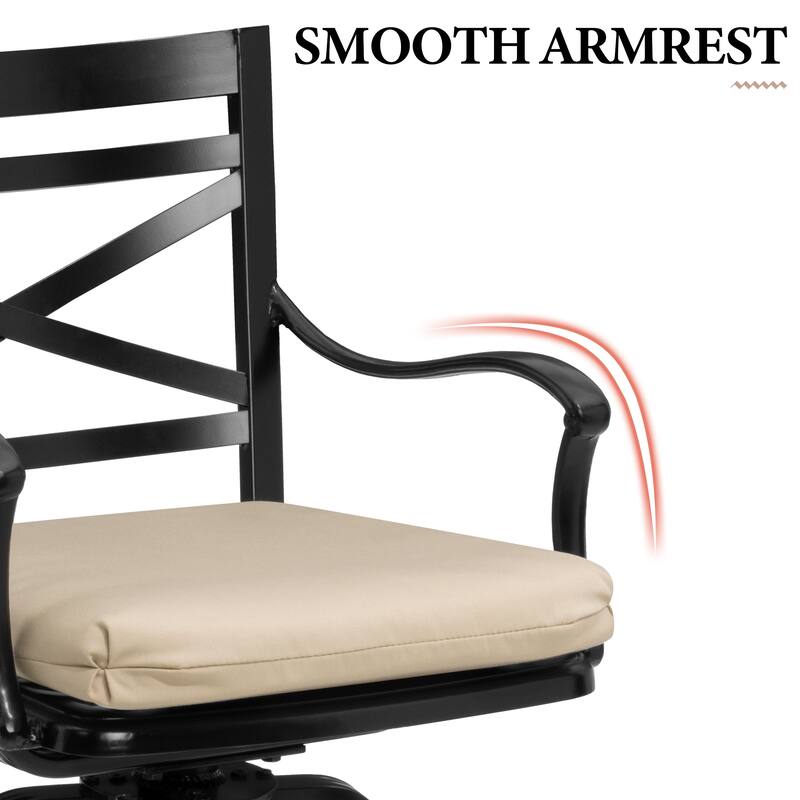 Outdoor Indoor Patio Bar Stools Aluminum Swivel Bar Chair with Sunbrella Cushion