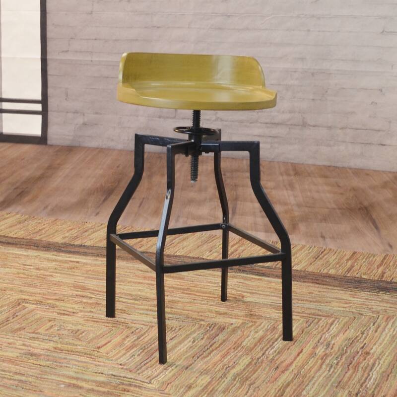 Carbon Loft Richard Wood and Metal Bar Stool