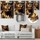 preview thumbnail 4 of 6, Designart 'Woman With Black And Gold Butterflies I' Woman Butterfly Metal Wall Art