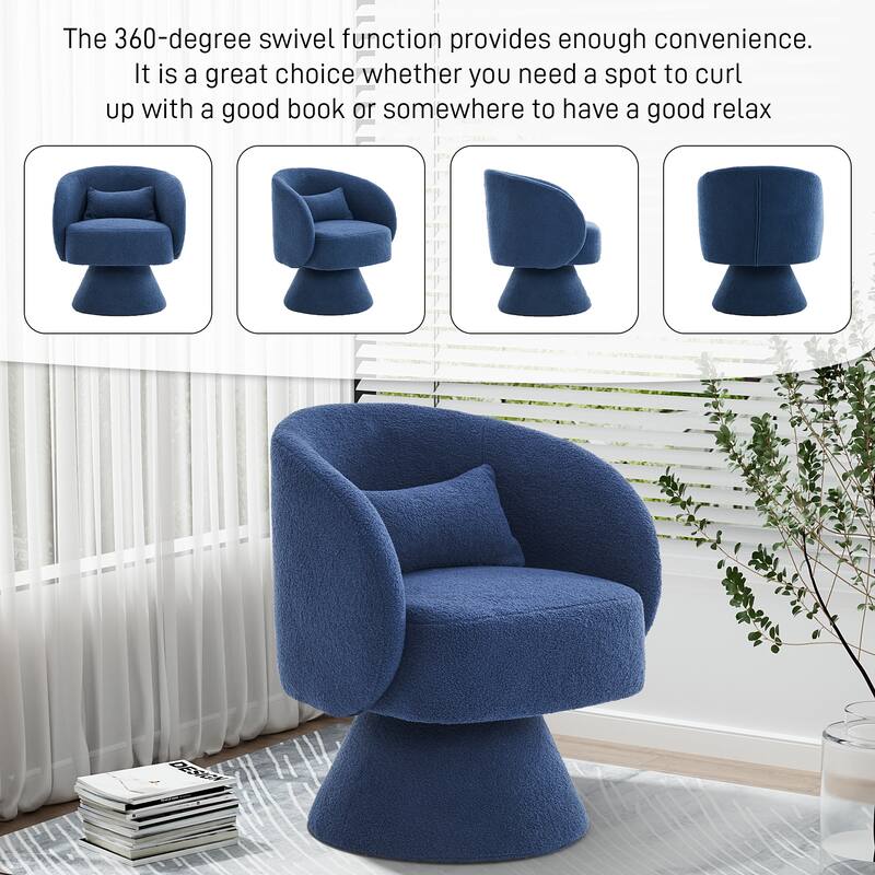 Ouyessir 360 Degree Swivel Cuddle Barrel Sofa Chairs