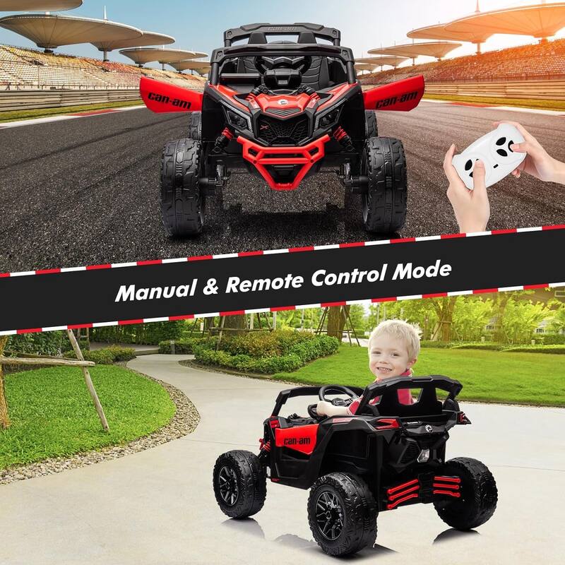 12V Ride on UTV Car, Licensed Can-Am Electric Off-Road Car, Ride on Truck Car for Kids