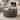 33 Inch Wooden Round Drum Coffee Table with Geometric Carved Pattern, Gray