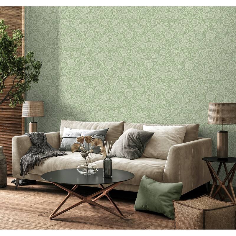 Fine Decor Camille Sage Damask Wallpaper