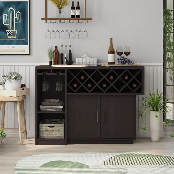 Furniture of America Leo Modern Brown 46 inch Multi storage Buffet