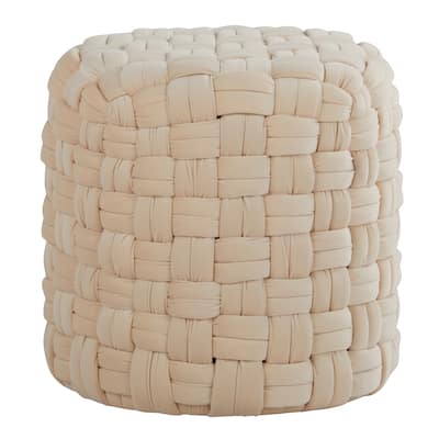 Braided Round 16" Ottoman Comfortable choice, multiple functions, classic design, and cozy corners in Velvet by LumiSource