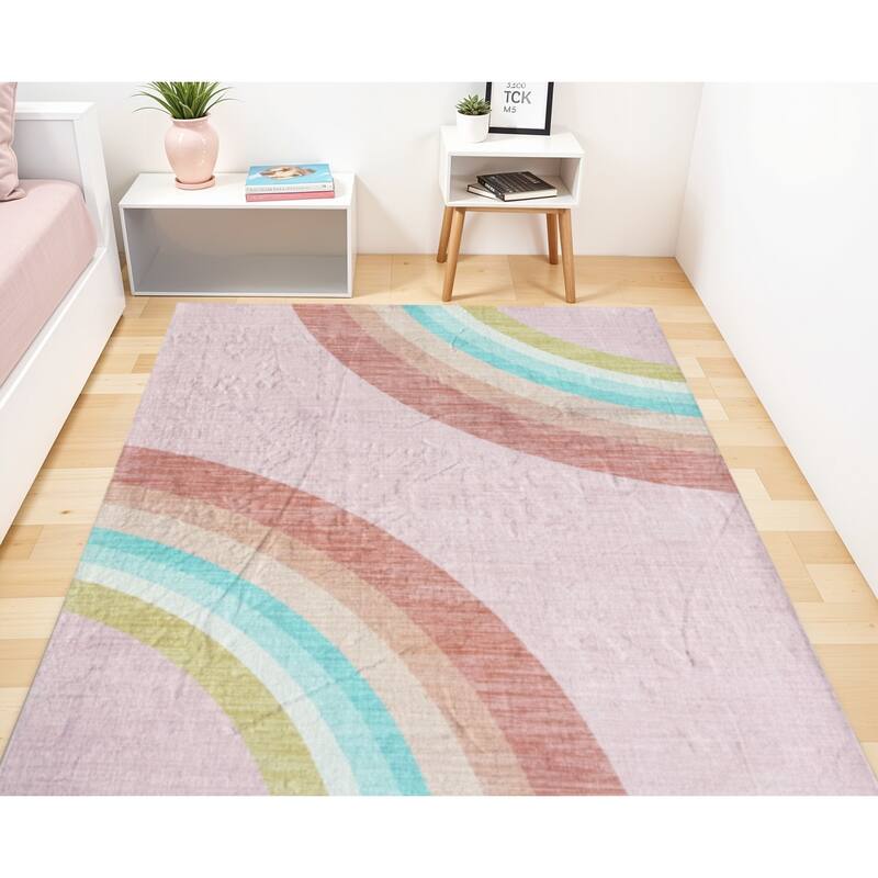 HomeRoots Juvenile/Youth Modern Rectangle Area Rug - 132.00 in. x 96.00 in.  x 0.40 in.