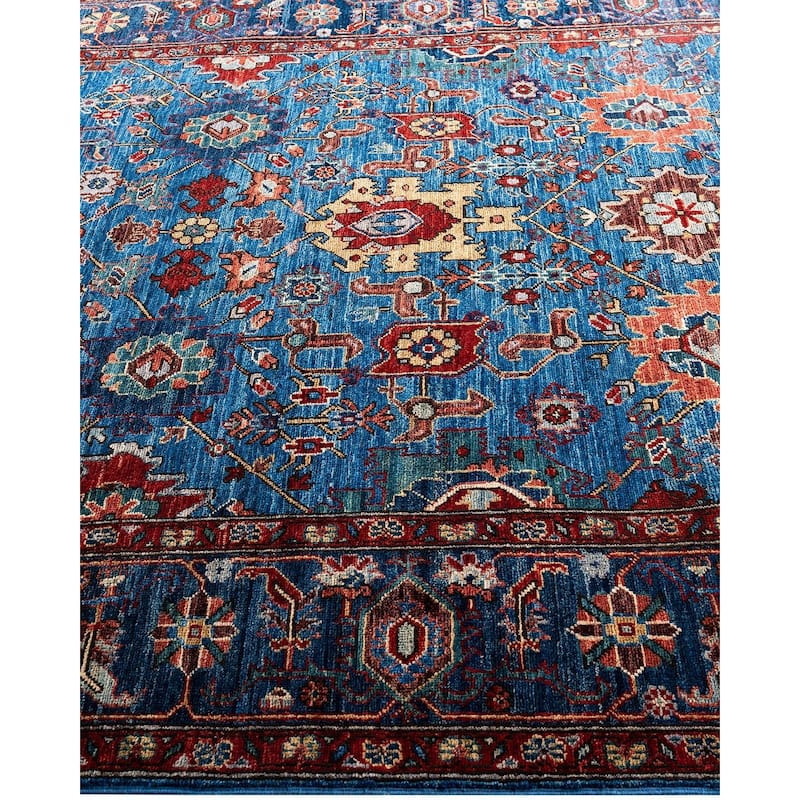 Serapi One-of-a-Kind Hand-Knotted Area Rug - Light Blue, 5' 11" x 9' 0" - 5' 11" x 9' 0"