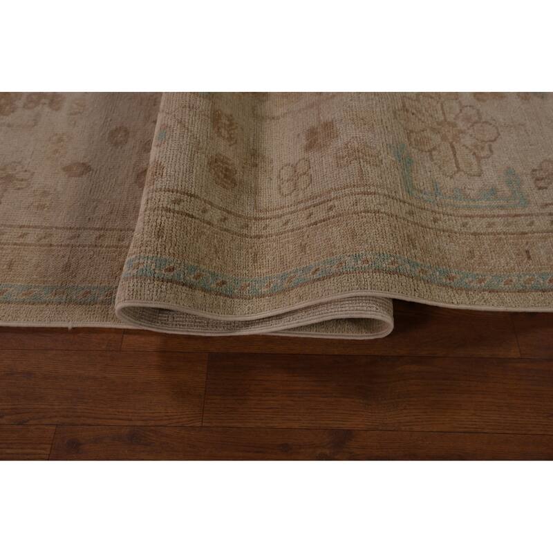 Earth Tone Oushak Vegetable Dye Area Rug Handmade Wool Carpet - 8'1" x 11'0"