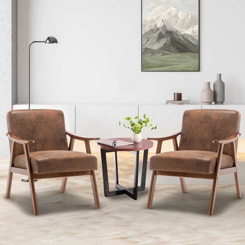 Modern Velvet Accent Chair with Solid Wood Frame