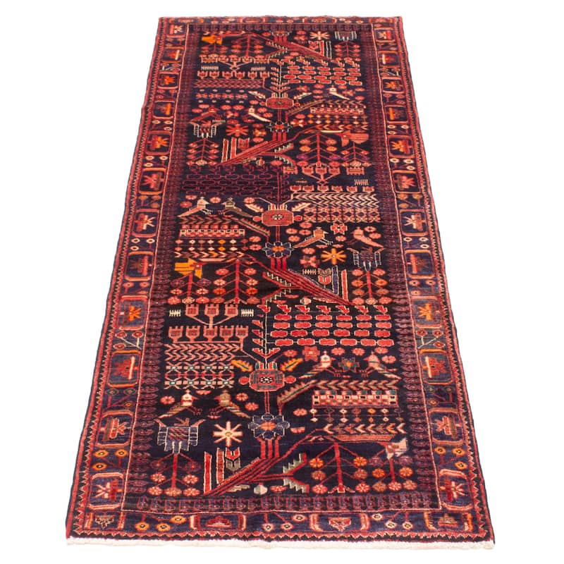 ECARPETGALLERY Hand-knotted Anadol Navy Wool Rug - 3'7 x 9'7