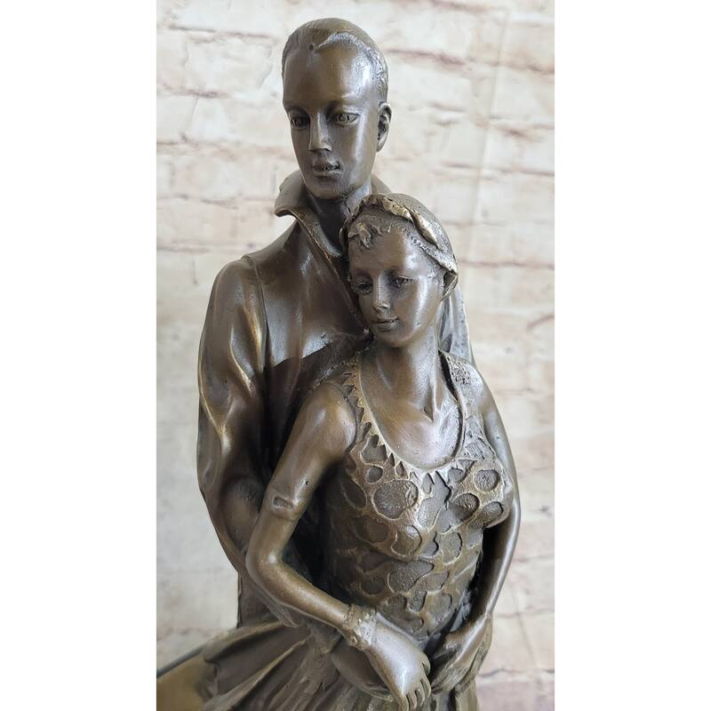 Pair Of Professional Dancer Duo Ballroom Dancers Competition Bronze Sculpture