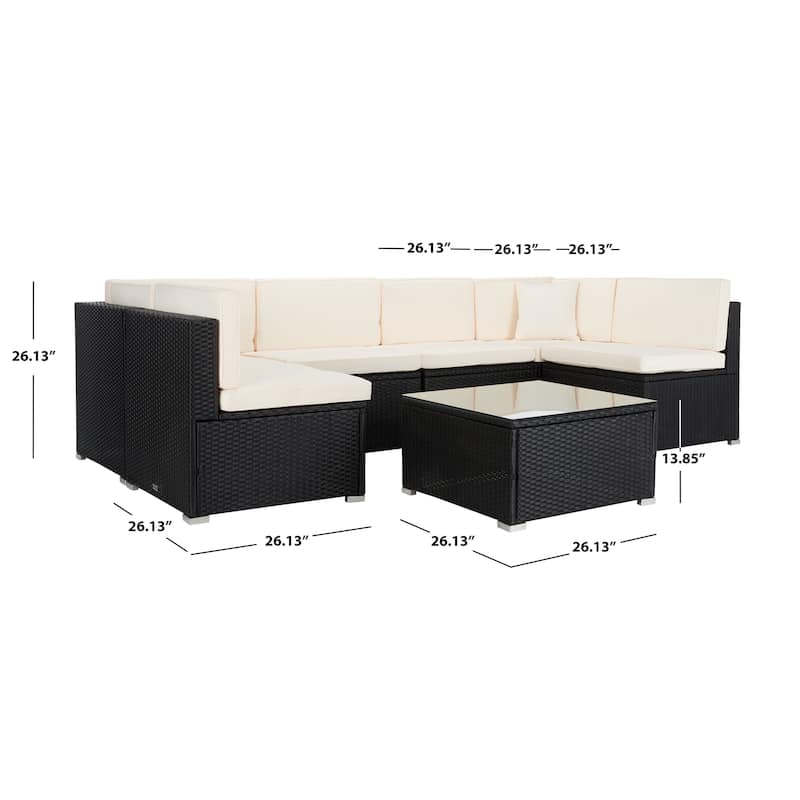 SAFAVIEH Outdoor Living Diona Patio Sectional Set - Black/Light Grey