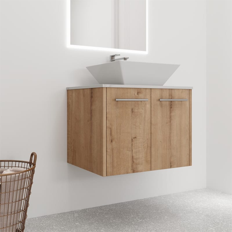Bathroom Vanity With Sink In 24/30 Inch, Floating Bathroom Vanity With Soft Close Door