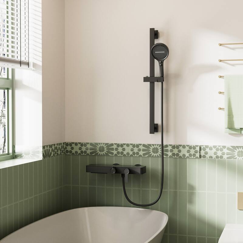 Modland 2-Function Wall Mount Shower System with 3-Mode Handheld Shower & Tub Filler Spout