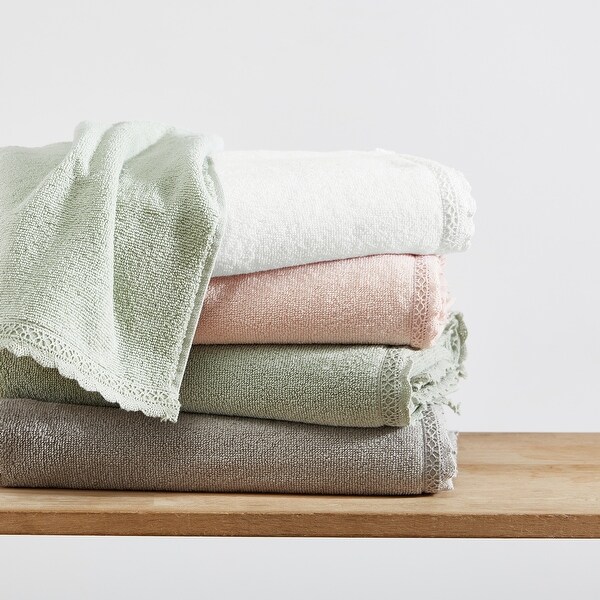 Laura Ashley Juliette Solid Cotton 3 Piece Towel Set - 3 Piece
