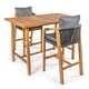 preview thumbnail 1 of 9, Javea Modern Coastal 3-Piece Acacia Wood Outdoor Bar Set with Cushions, by JONATHAN Y Gray