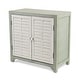 preview thumbnail 2 of 3, Seafoam Green Wooden Low Rise Cabinet with Front White Shutter Doors