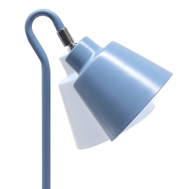Looped Neck Desk Lamp with Adjustable Cone Shade - 16" - Blue