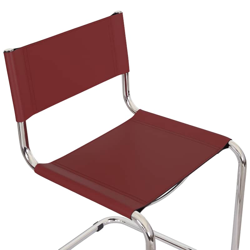 Breuer Chair Company Mart Stam Cantilever Side Chair w/ Chrome Frame (Various Bonded Leather Colors)