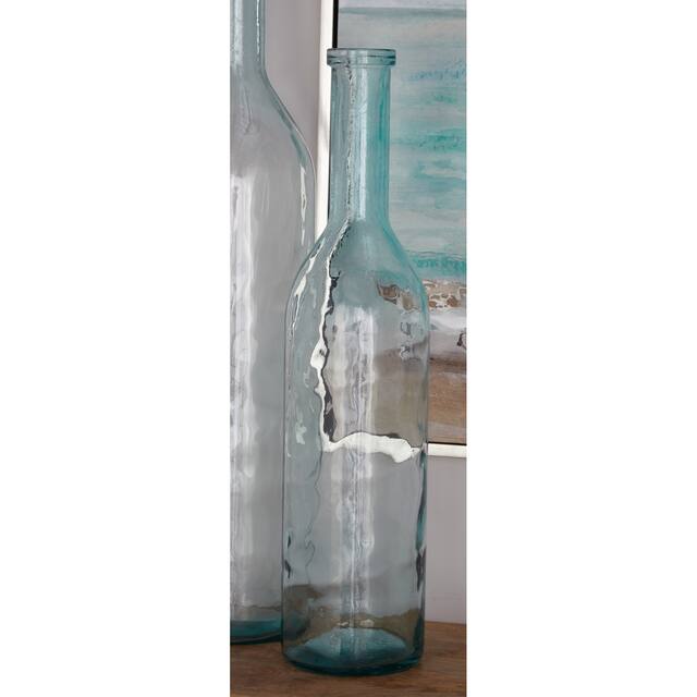 Clear Recycled Glass Spanish Vase - 7"W x 7"L x 30"H - Clear - Long Neck