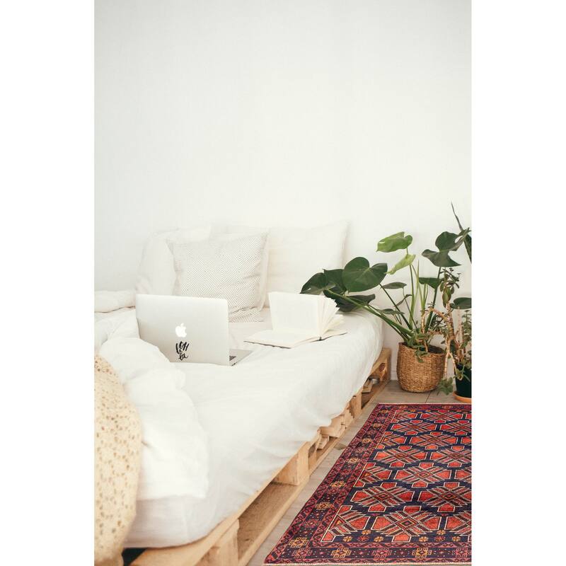 ECARPETGALLERY Hand-knotted Teimani Dark Navy Wool Rug - 3'7 x 6'2