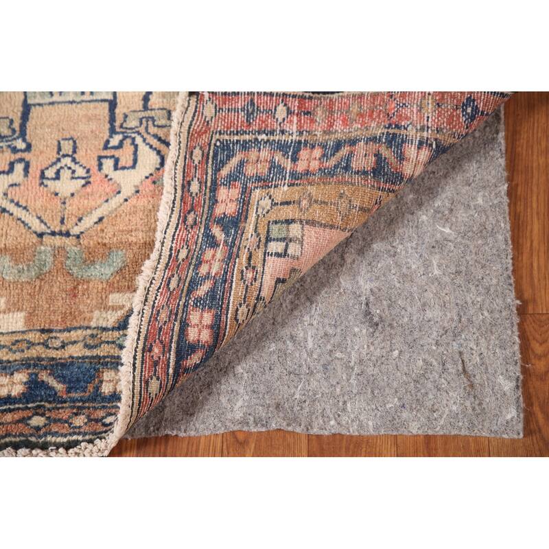 Hand Knotted Oriental 100% Wool Carpet Traditional Floral Peach Hamedan Runner Rug - 9' 7'' X 3' 1''