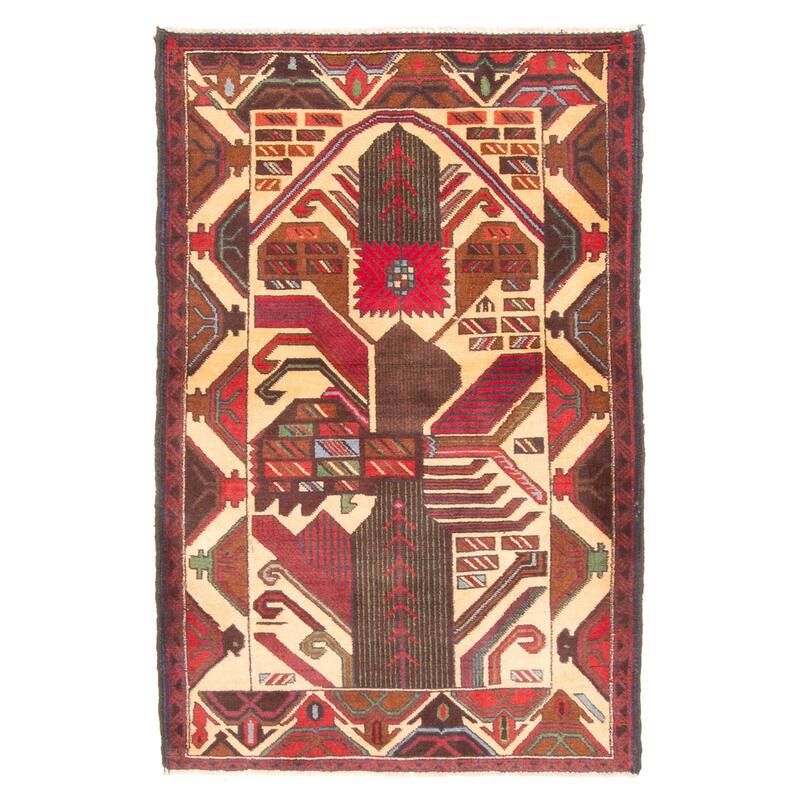 ECARPETGALLERY Hand-knotted Teimani Beige Wool Rug - 2'11 x 4'7