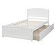 preview thumbnail 5 of 7, Minimalist Twin Platform Bed with Storage Drawers, Pine Wood Frame, White Finish