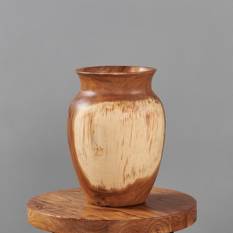 Home Soft Things Guci Vase Tegal Vase Rustic Farmhouse Suar Wood Vase