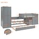 preview thumbnail 25 of 29, Versatile Twin Size Wooden Bunk Bed with Trundle and Wardrobe