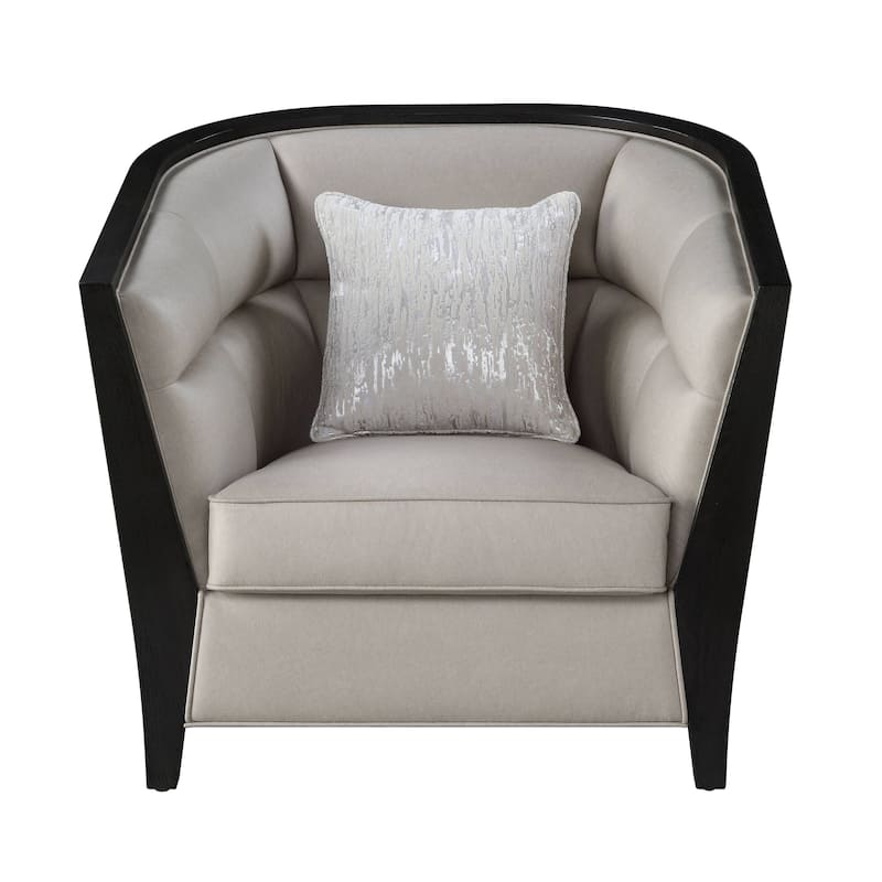 Revelle Beige and Black Chair with Pillow