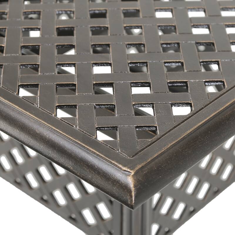 Christopher Knight Home - Austin 7-Piece Outdoor Cast Aluminum Dining Set with Rectangular Table and Swivel Chairs