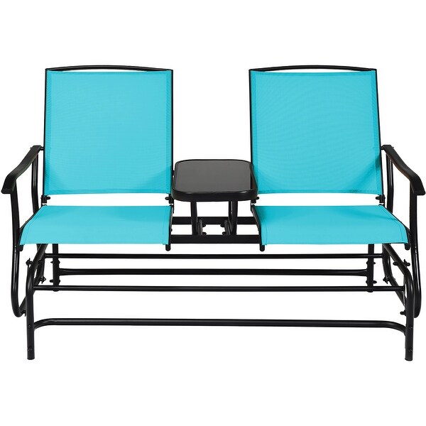 patio double glider with table