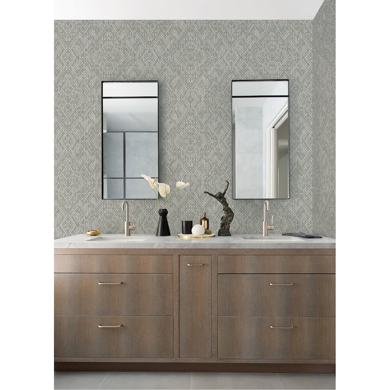 Scott Living Felix Grey Grey Geometric Wallpaper