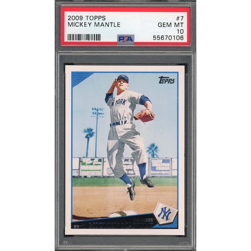 Mickey Mantle 2009 Topps Baseball Card #7 Graded PSA 10 - 8'6" x 11'6"