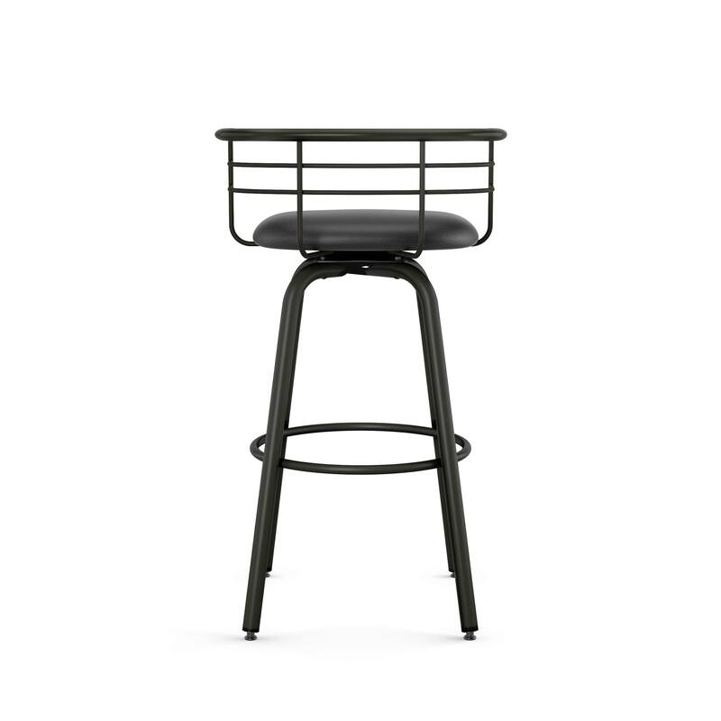 Amisco Turbo Swivel Bar Stool with Distressed Wood Seat