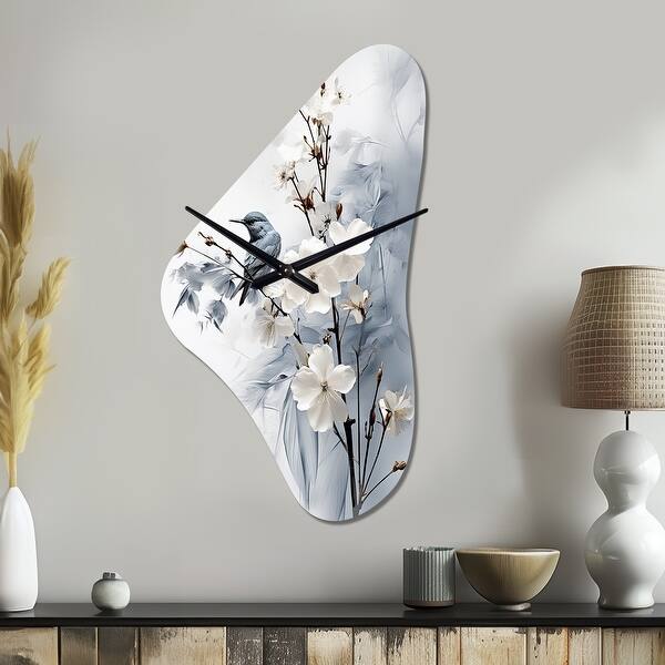 Designart - Asian Art Apple Blossom Sumi VI - Asian Art Wall Clock in ...