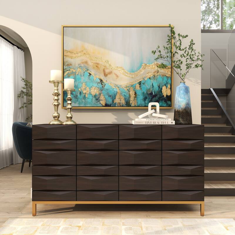 Canvas Leaf Living Room Framed Wall Art with Silver Frame