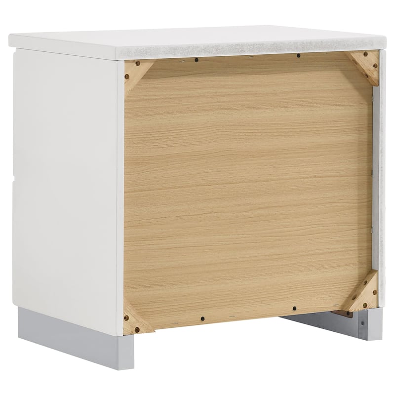Felicity Glam Panel Bedroom Set Glossy White