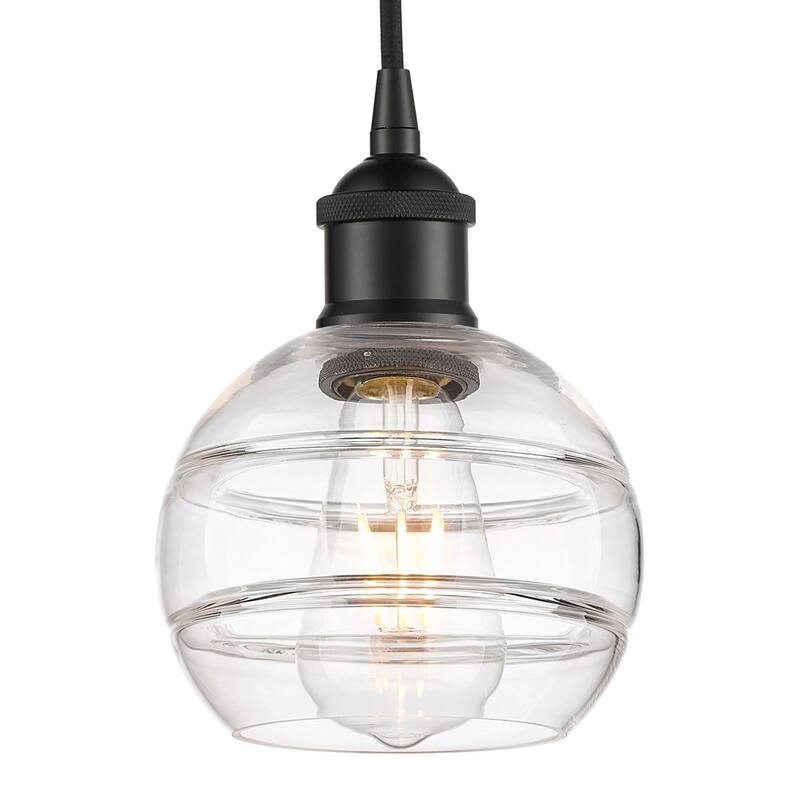 Innovations Lighting 616-1P 8 6 Rochester Pendant Rochester 6" Wide - Matte Black / Clear