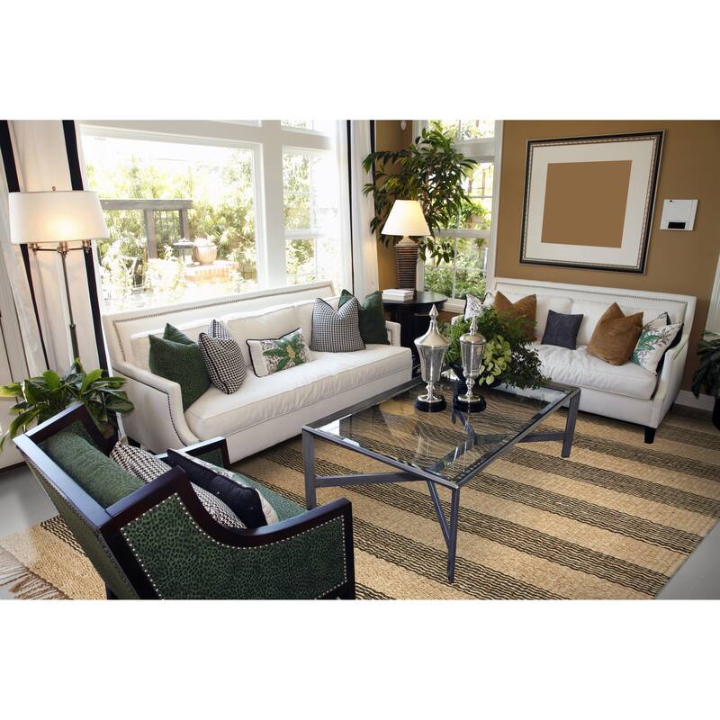 Natural Horizons Casual Striped Hand-woven Jute Rug