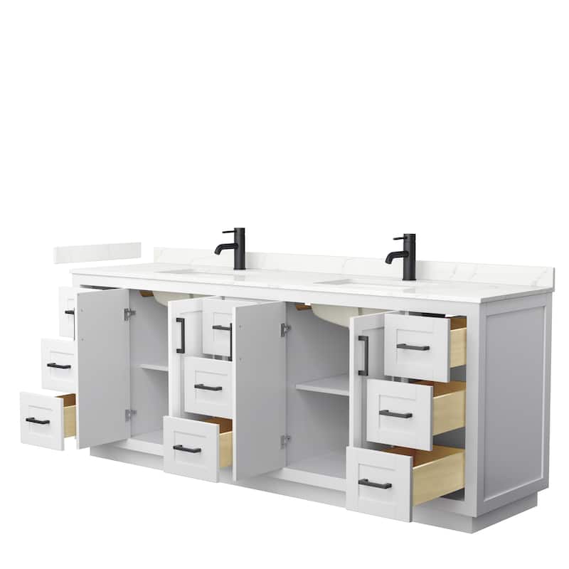 Miranda 84-inch Double Vanity, Quartz Top
