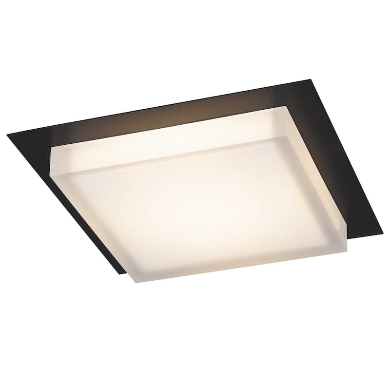 14 Inch Square Flush Mount Integrated LED Light Dimmable 3 Color Temperatures Acrylic Diffuser
