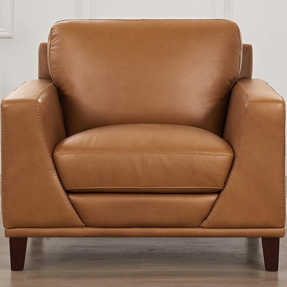 Hydeline Soma Top Grain Leather Chair With Feather, Memory Foam and Springs
