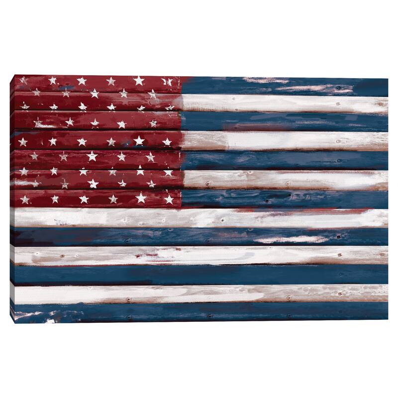 Shiplap Allegiance II by Studio Arts Canvas Art Print