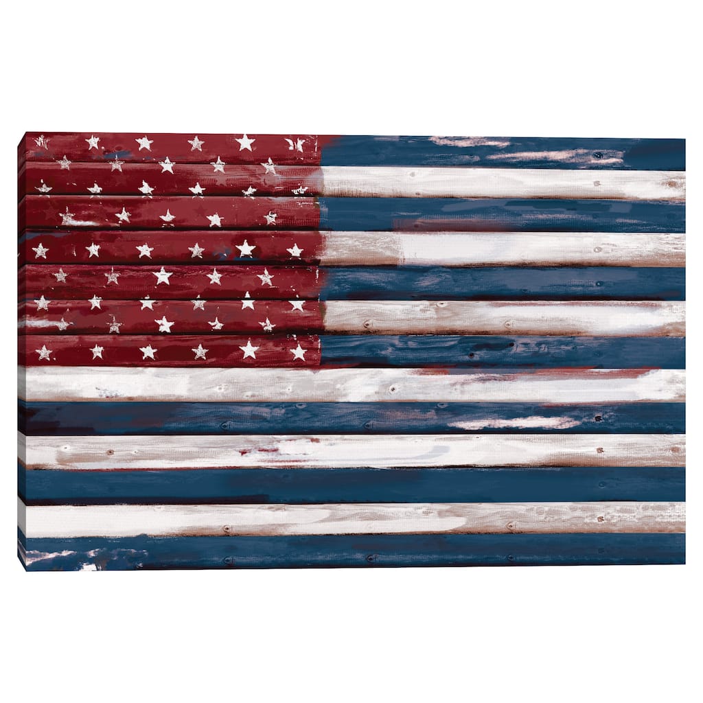 Shiplap Allegiance II by Studio Arts Canvas Art Print