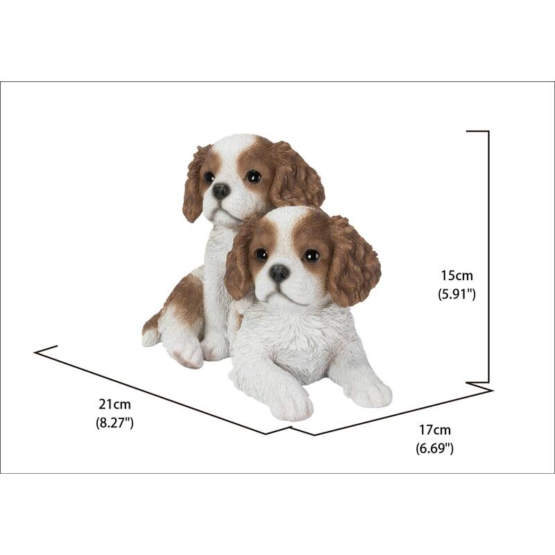 8.25" King Charles Puppies Outdoor Garden Statue
