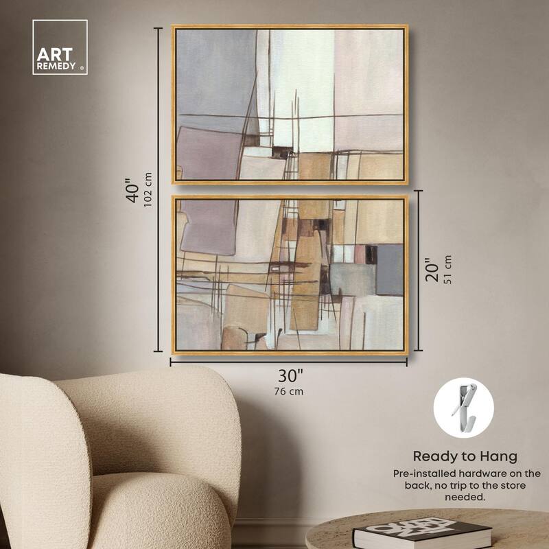 Unspoken Thoughts I Canvas Set of 2 by Art Remedy